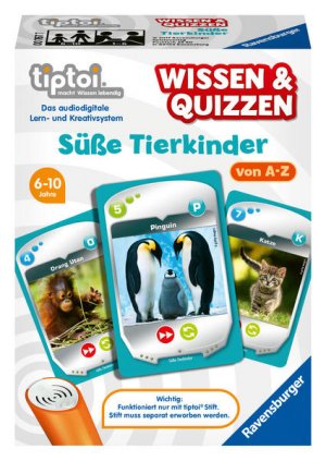 gebrauchtes Spiel – Ravensburger tiptoi 00767 - Spiel Wissen & Quizzen: Süße Tierkinder / Sammelt Allein Oder Gemeinsam wertvolles Wissen über Tierkinder von A bis Z