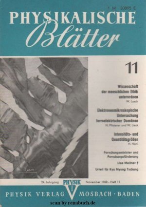 Physikalische Blätter, Ausgabe 11/1968