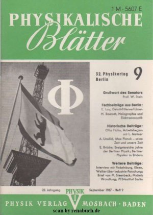 antiquarisches Buch – Physikalische Blätter, Ausgabe 9/1967