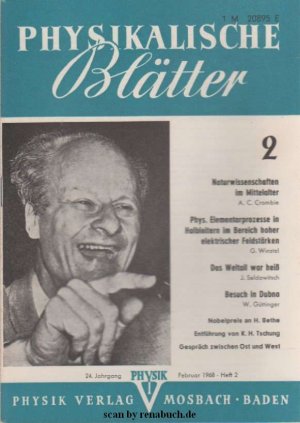 antiquarisches Buch – Physikalische Blätter, Ausgabe 2/1968