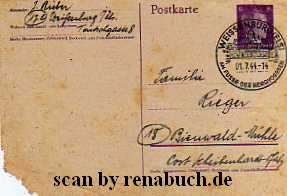 antiquarisches Buch – Postkarte 1944 antiquarisches Buch – Postkarte 1944