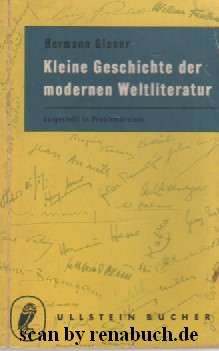 antiquarisches Buch – Weltliteratur, Geschichte - Glaser – Kleine Geschichte der modernen Weltliteratur