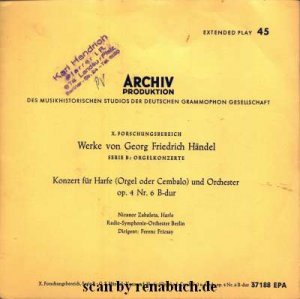 gebrauchter Tonträger – Händel, Georg Friedrich – Konzert für Harfe (Orgel oder Cembalo) und Orchester op. 4 Nr. 6 B-dur