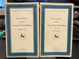 antiquarisches Buch – Fritz Schlawe – Literarische Zeitschriften Teil I: 1885-1910; Teil II 1910-1933. 2 Bände. (= Realienbücher für Germanisten, Abt. Literaturgeschichte).