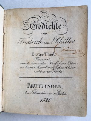 Gedichte von Friedrich von Schiller. Erster Theil.