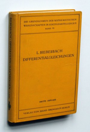 Theorie der Differentialgleichungen. Vorlesungen aus dem Gesamtgebiet der gewöhnlichen und der partiellen Differentialgleichungen. [Die Grundlehren der […]