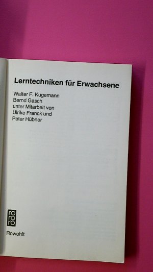 gebrauchtes Buch – Kugemann, Walter F – LERNTECHNIKEN FÜR ERWACHSENE.