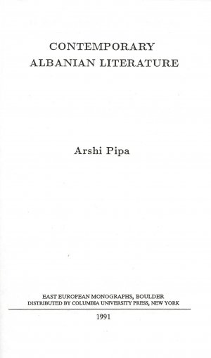 gebrauchtes Buch – Arshi Pipa – Contemporary Albanian Literature