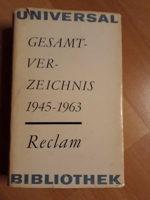 antiquarisches Buch – Braun, Udo  – Gesamtverzeichnis 1945-1963 (Reclams Universal-Bibliothek Leipzig)