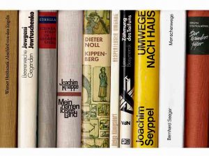 Büchersammlung „DDR-Literatur u. a.“. 10 Titel. 1.) Erwin Strittmatter: Der Wundertäter, Roman 2.) Bernhard Seeger: Menschenwege, Roman 3.) Joachim Seyppel […]