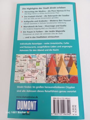 gebrauchtes Buch – Hartmut Buchholz – DuMont direkt Reiseführer Marrakesch ~ Mit großem Cityplan ~ Die Highlights der Stadt direkt erleben, Durch Shoppingmeilen und Stadtviertel bummeln, Die besten Adressen zum Ausgehen