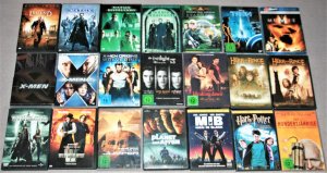 gebrauchter Film – Diverse – 21 DVDs - ACTION FILME, SCIENCE FICTION, FANTASY - Matrix, Stargate, X-Men, Herr der Ringe, Twilight, Harry Potter, Men in Black...