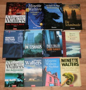 12 gebundene Bücher / Taschenbücher - MINETTE WALTERS - Krimis, Romane.