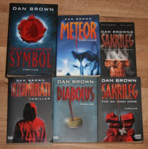 6 Bücher DAN BROWN. Illuminati. Diabolus. Sakrileg. Symbol. Meteor. THRILLER.