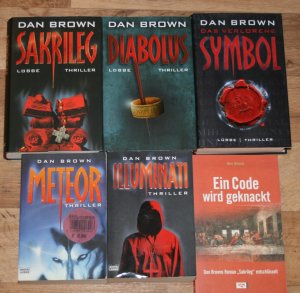 6 Bücher DAN BROWN. Illuminati. Diabolus. Sakrileg. Symbol. Meteor. Code. THRILLER.