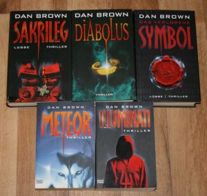 5 Bücher DAN BROWN. Illuminati. Diabolus. Sakrileg. Symbol. Meteor. THRILLER.