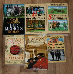 6 Bücher, Romane: NOAH GORDON. Der Medicus. Die Erben des Medicus. Der Medicus von Saragossa. Der Schamane. Der Diamant des Salomon. Der Katalane.