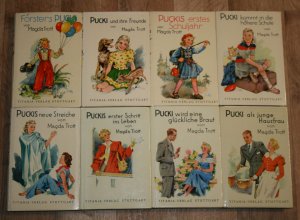 8 Bücher: PUCKI von Magda Trott. Band 1-8. [Försters Pucki. und ihre Freunde. erstes Schuljahr. kommt in die höhere Schule. neue Streiche. erster Schritt […]