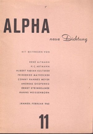 antiquarisches Buch – ALPHA neue Dichtung.