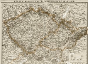 Böhmen, Mähren und Österreichisch-Schlesien.  Maßstab: 1 : 1 750 000.
