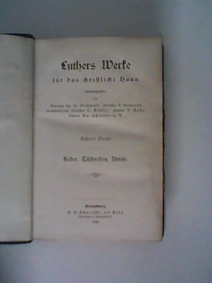 antiquarisches Buch – Dr. Buchwald  – Luthers Werke für das christliche Haus. 8. Band.