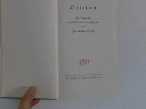 antiquarisches Buch – Hermann Hesse – Demian Die geschichte von Emil Cinclairs Jugend