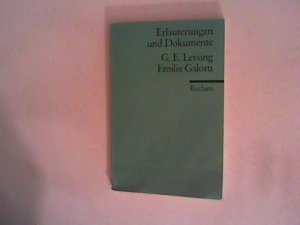 gebrauchtes Buch – Müller, Jan-Dirk und Gotthold E. Lessing – Gotthold E. Lessing 'Emilia Galotti - Erläuterungen und Dokumente