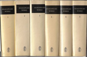 SHAKESPEARES WERKE IN SECHS BÄNDEN - Englisch und Deutsch - In zwölf Bänden in sechs Büchern gebunden - komplett Sonderausgabe Tempel-Klassiker Studienausgabe