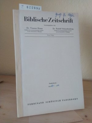 Die Genealogie Mt 1,2-16 und die matthäische Kindheitsgeschichte. [Von Anton Vögtle]. (= Biblische Zeitschrift herausgegeben von Vinzenz Hamp und Rudolf […]