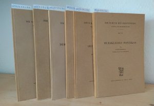 Die Schule des Aristoteles. Texte und Kommentar. [Von Fritz Wehrli]. 7 Hefte. - Heft 1: Dikaiarchos. - Heft 2: Aristoxenos. - Heft 3: Klearchos. - Heft […]