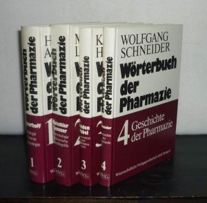 gebrauchtes Buch – Auterhoff, Harry, Ernst Mutschler Björn Lemmer u – Wörterbuch der Pharmazie. [4 Bände. - Von Harry Auterhoff, Ernst Mutschler, Björn Lemmer u.a.]. - Band 1: Pharmazeutische Biologie, pharmazeutische Chemie, pharmazeutische Technologie. - Band 2: Pharmakologie. Medizinische Grundbegriffe. - Band 3: Arzneimittel- und Apothekenrecht. - Band 4: Geschichte der Pharmazie.