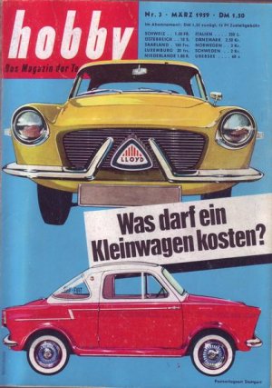 Hobby Was darf ein Kleinwagen Kosten ? Nr 3 März 1959