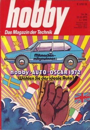 Hobby Auto-Oscar 1972 Wählen Sie das ideale Auto ! Nr.26 1971 22.12.1971