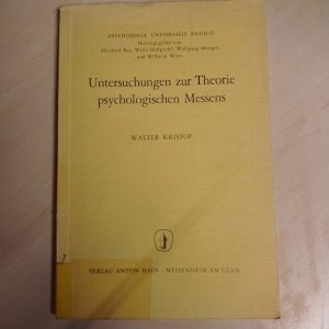 antiquarisches Buch – Walter Kristof – Untersuchungen zur Theorie psychologischen Messens