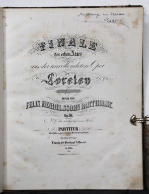 Finale des ersten Aktes aus der unvollendeten Oper Loreley, gedichtet von E. Geibel. Musik von Felix Mendelssohn Bartholdy, op. 98. No. 27 der nachgelassenen […]