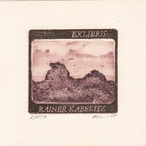 Exlibris Rainer Kabelitz. Wolken.