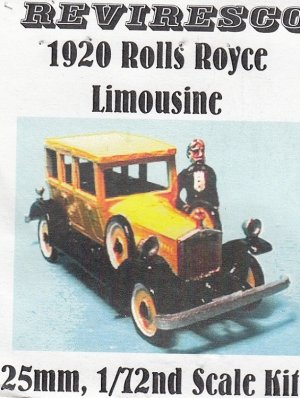 neues Spiel – Oldtimer - Reviresco, RR-12 – Rolls Royce 1920 - Limousine mit Chauffeur - Zinnbausatz - 1:72