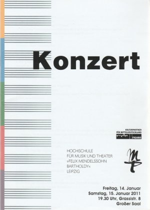 Programmheft KONZERT 14. und 15. Januar 2011 Großer Saal