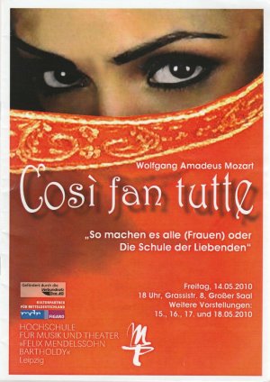 Programmheft Wolfgang Amadeus Mozart COSI FAN TUTTE Premiere 14. und 15. Mai 2010 Großer Saal