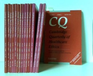 CQ, Cambirdge Quarterly of Healthcare Ethics, VOLUME 9: Nr. 1 Winter 2000, Nr. 2 Spring 2000, Nr. 3 Summer 2000, Nr. 4 Fall 2000, VOLUME 10: Nr 1 Winter 2001, Nr. 2 Spring 2001, Nr. 3 Summer 2001, VOLUME11: Nr.1 Winter 2002, Nr. 2 Spring 2002, Nr. 3 Summer 2002, Nr. 4 Fall 2002, VOLUME 12: Nr. 1 Winter 2003, Nr. 2 Spring 2003, Nr. 3 Summer 2003, Nr. 4 Fall 2003. 15 Bände The International Journal for Healthcare Ethics Committees.