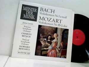 gebrauchter Tonträger – Bach, Johann Sebastian – Mozart*, Bostoner Symphonie-Orchester*, Charles Münch*, National Symphonie-Orchester*, Howard Mitchell, Jaime Laredo – Violinkonzert Nr.1 A-Moll / Violinkonzert Nr.3 G-Dur