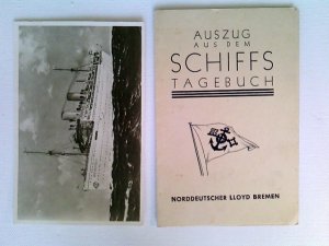 Dampfer "Der Deutsche", AK, ungelaufen, datiert 1935, Auszug aus dem Schiffstagebuch 35. Urlaubsfahrt KdF, Konvolut