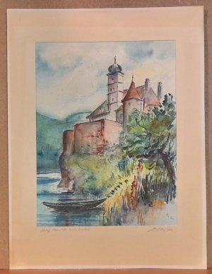 antiquarisches Buch – Aquarell SIGNIERT Schloß Schönbühel Niederösterreich