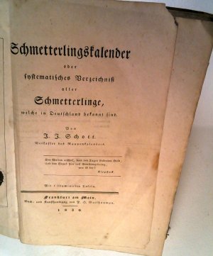 Schmetterlingskalender oder: Systematisches Verzeichnis aller Schmetterlinge, welche in Deutschland bekannt sind. Mit 7 illuminierten Tafeln.