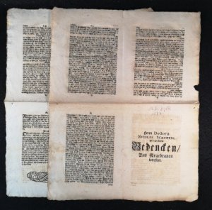 Herrn Doctoris Nicolai Schomeri unvorgreiffliches Bedencken, das Regebrauen betreffend. - [Bierbraurecht in Lübeck 1677].