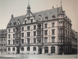 antiquarisches Buch – Hermann Oskar Rückwardt  – Grosse Phototypie 1889. Leipzig. Predigerhaus am Nikolaikirchhof.