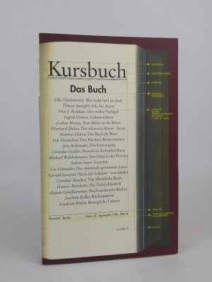 gebrauchtes Buch – Michel, Karl M – Kursbuch 133, September 1998: Das Buch Das Buch