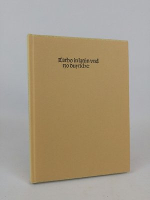 Cato in latein und deutsch übers. u. mit Kommentaren vers. von Werner Grebe. Bibliophilen-Ges., Köln