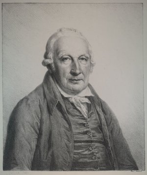 Original Lithographie 1818. Porträt Johannes Schuback.