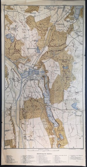 antiquarisches Buch – unbek. Lith – Farblithographie um 1870. Mölln und Umgebung. 1 : 38000